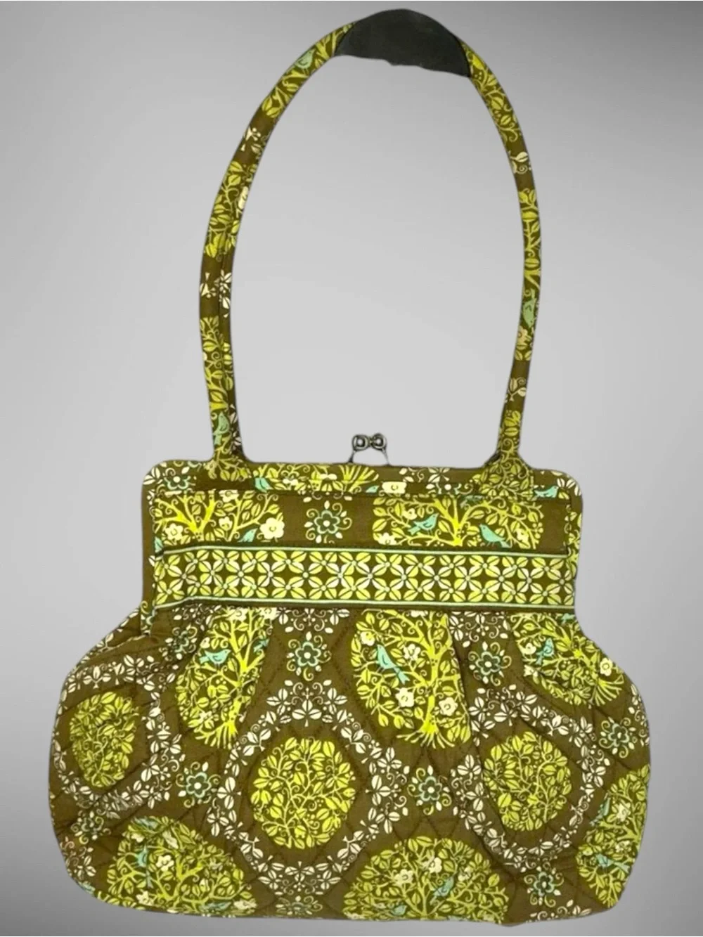 Vera Bradley Alice Kiss Lock Bag Sitting in a Tree Blue Bird Retired Print